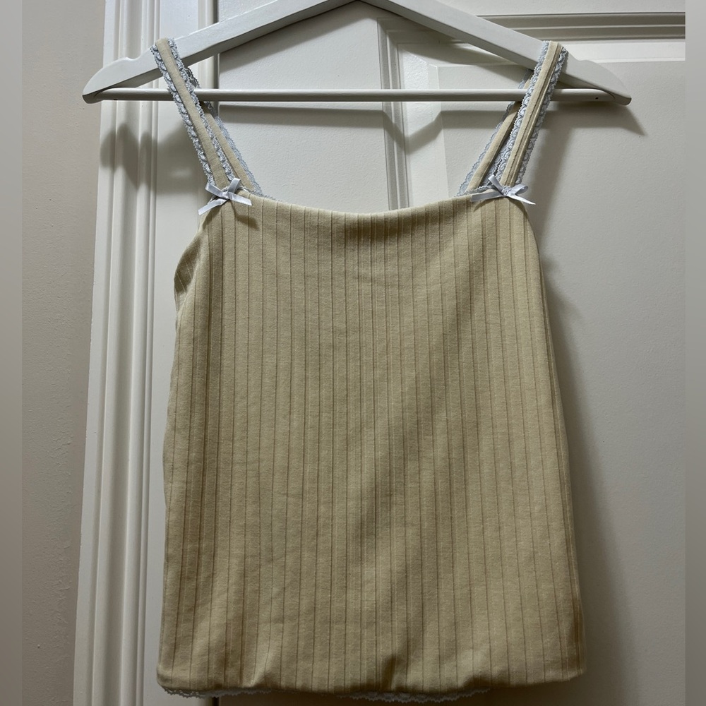 Klassy Network Cream and White Striped Top